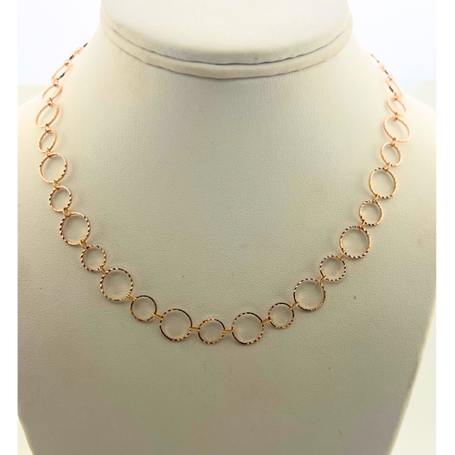 SN448B 16'' Circles 18K Gold Plated Chain