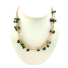 Load image into Gallery viewer, SN449MK Natural fiber Necklace with Malachite Stones