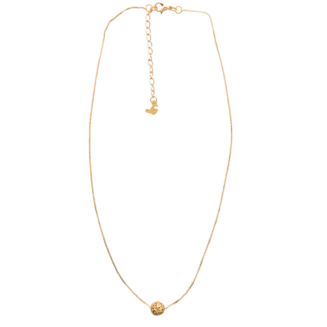 SN453A 18K Gold Plated chain with a 8mm open ball.