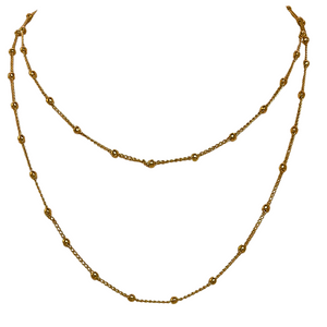 SN456A 31.5'' Little ball 18K Gold Plated chain