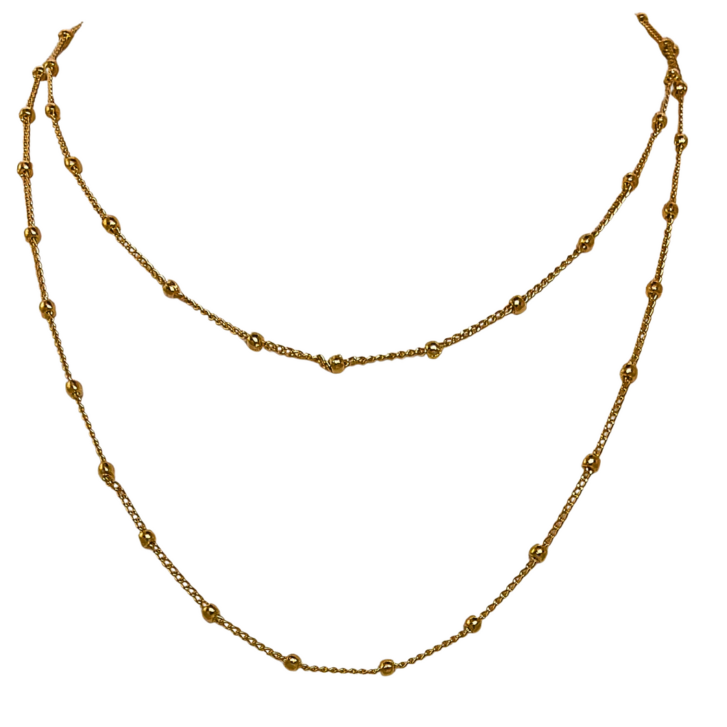 SN456A 31.5'' Little ball 18K Gold Plated chain