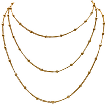 Load image into Gallery viewer, SN456B 47&#39;&#39; long 18K Gold Plated chain with tiny little balls