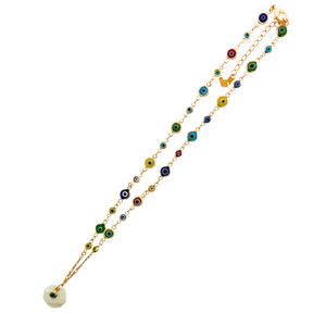 SN461 Evil Eye chain with a Mother of Pearl Pendent
