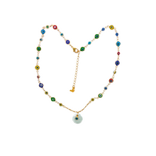 Load image into Gallery viewer, SN461 Evil Eye chain with a Mother of Pearl Pendent