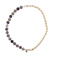 Load image into Gallery viewer, SN467FL 18K Gold Plated U shape horseshoe Chain with Fluorite