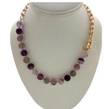 Load image into Gallery viewer, SN467FL 18K Gold Plated U shape horseshoe Chain with Fluorite