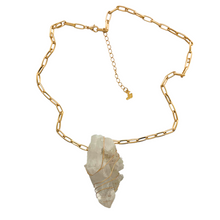 Load image into Gallery viewer, SN470 18K Gold Plated chain with a Clear crystal cluster quartz