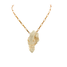 Load image into Gallery viewer, SN470 18K Gold Plated chain with a Clear crystal cluster quartz