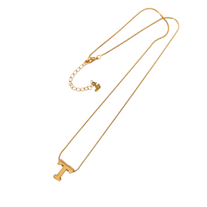 SN472 16'' Chain and 18K Gold Plated Initial Pendant