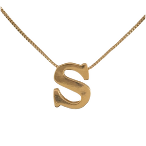 SN472 16'' Chain and 18K Gold Plated Initial Pendant