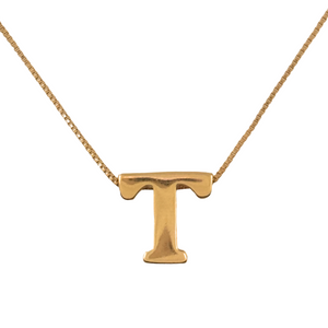SN472 16'' Chain and 18K Gold Plated Initial Pendant