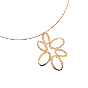 SN478 18K Gold Plated pendant with wire Choker