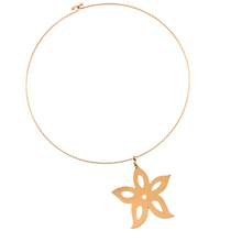 Load image into Gallery viewer, SN479 18K Gold Plated Flower pendant and wire Choker