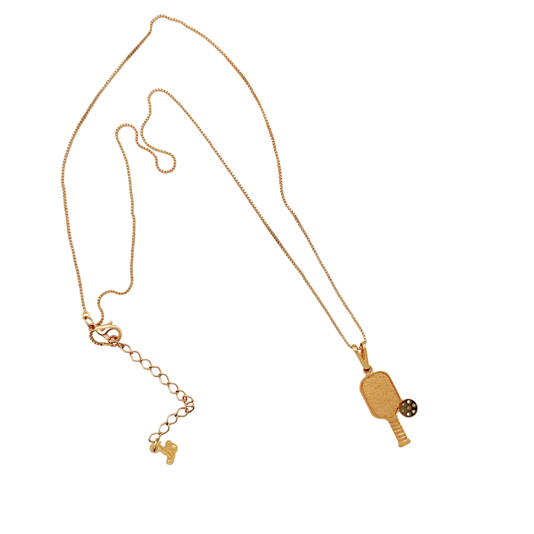 SN481A One Paddle 18K Gold Plated Pickleball Neckace
