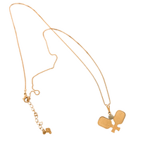 Load image into Gallery viewer, SN481B &quot;Two Paddles&quot; 18K Gold Plated Pickleball Necklace