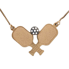 Load image into Gallery viewer, SN481C 18K Gold Plated Double Pickelball Paddles Necklace