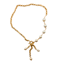 Load image into Gallery viewer, SN487FP 18K Gold Plated Necklace with fresh water Pearls