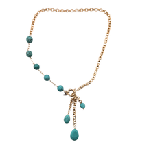 Load image into Gallery viewer, SN487TQ Turquoise / 18K Gold Plated Necklace