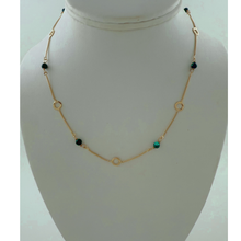 Load image into Gallery viewer, SN492MK 4mm Malachite spheres in a 18k Gold-plated Necklace