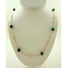 Load image into Gallery viewer, SN493MK 8mm malachite spheres in a 18K Gold Plated necklace
