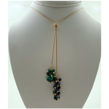 Load image into Gallery viewer, SN494 18K Gold Plated Chain with Malachite/Sodalite Pendants
