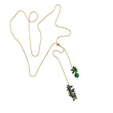 Load image into Gallery viewer, SN494 18K Gold Plated Chain with Malachite/Sodalite Pendants