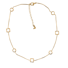 Load image into Gallery viewer, SN495 "Square/ Circle" 18K Gold Plated Chain