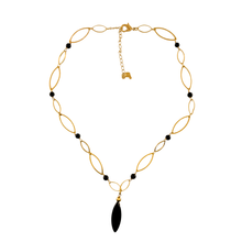 Load image into Gallery viewer, SN496ON 18K Gold Plated Necklace with Onyx
