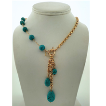 Load image into Gallery viewer, SN487TQ Turquoise / 18K Gold Plated Necklace