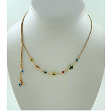 Load image into Gallery viewer, SN499MT 18K Gold Plated adjustable Necklace with multi evil eyes