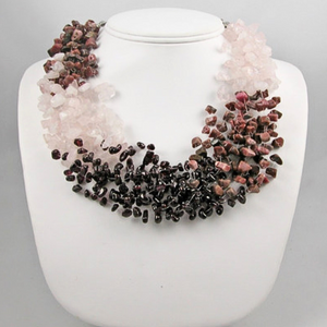 SN500 Semi precious Stones 12 Strand Necklaces