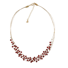 Load image into Gallery viewer, SN501AG Hand woven Necklace with 4mm agate stones