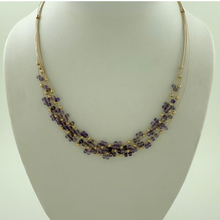 Load image into Gallery viewer, SN501AM Hand woven Necklace with mini Amethyst stones