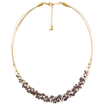 Load image into Gallery viewer, SN501AM Hand woven Necklace with mini Amethyst stones
