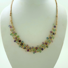 Load image into Gallery viewer, SN501FL hand woven Necklace with 4mm fluorite stones