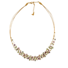 Load image into Gallery viewer, SN501FL hand woven Necklace with 4mm fluorite stones