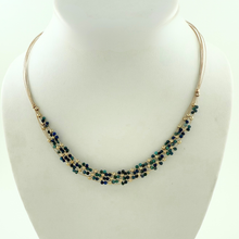 Load image into Gallery viewer, SN501AZ Hand woven Necklace with mini Azurite Stones