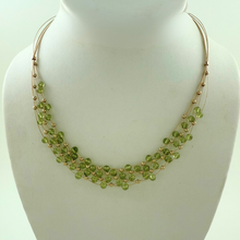 Load image into Gallery viewer, SN501PD Hand woven Necklace with 4mm Peridot stones