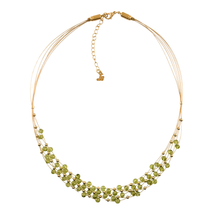 Load image into Gallery viewer, SN501PD Hand woven Necklace with 4mm Peridot stones