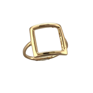 SR107 "Square" design 18K Gold Plated Ring