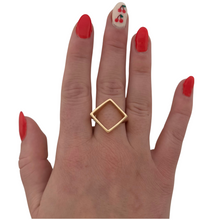 Load image into Gallery viewer, SR110C &quot;Square&quot; Geometric design 18K Gold Plated Ring