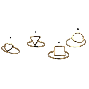SR116D 18K Gold Plated Circle Shape Ring