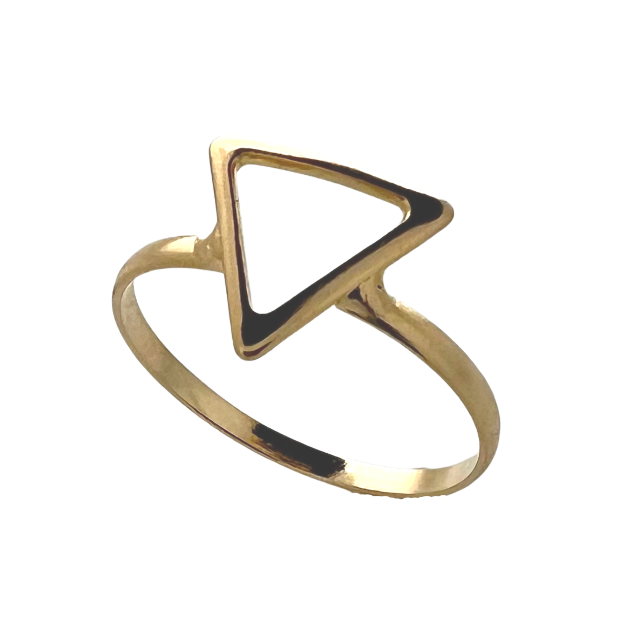 Triangle shape 2025 gold ring