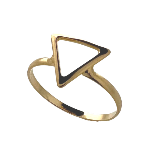 SR116B 18K Gold Plated Triangle Shape Ring
