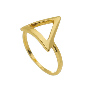 SR116B 18K Gold Plated Triangle Shape Ring