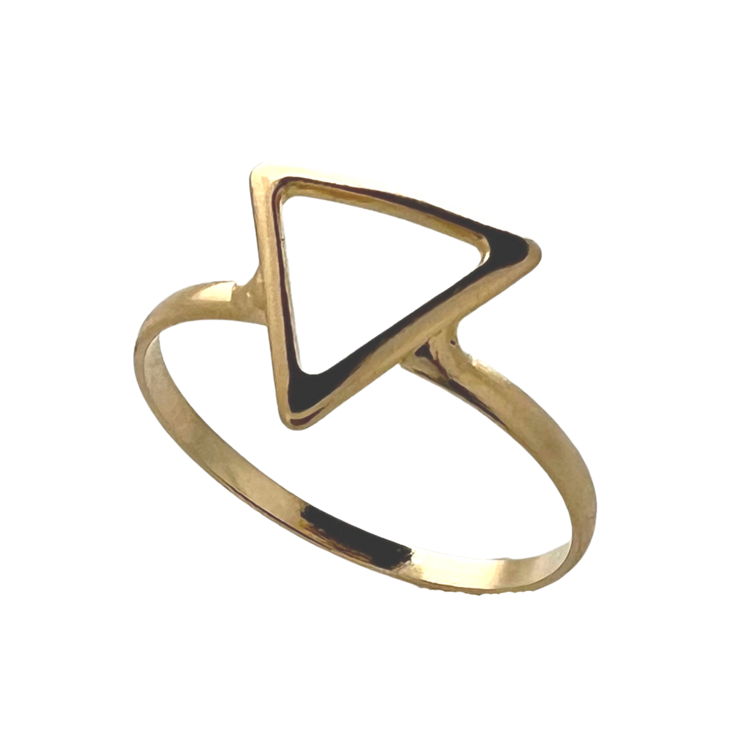 SR116B 18K Gold Plated Triangle Shape Ring