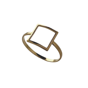 SR116C 18K Gold Plated Square Shape Ring