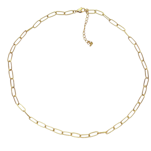 SN421B 18K Gold Plated "Paper clip" chain