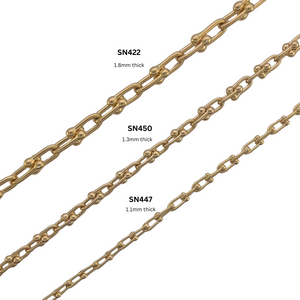 SN450A 16'' medium links 18K Gold Plated Chain