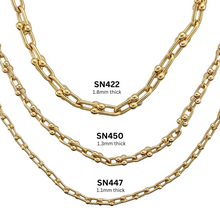 Load image into Gallery viewer, SN422A 16&#39;&#39; horseshoe &quot;U&quot; shape link 18K Gold Plated chain